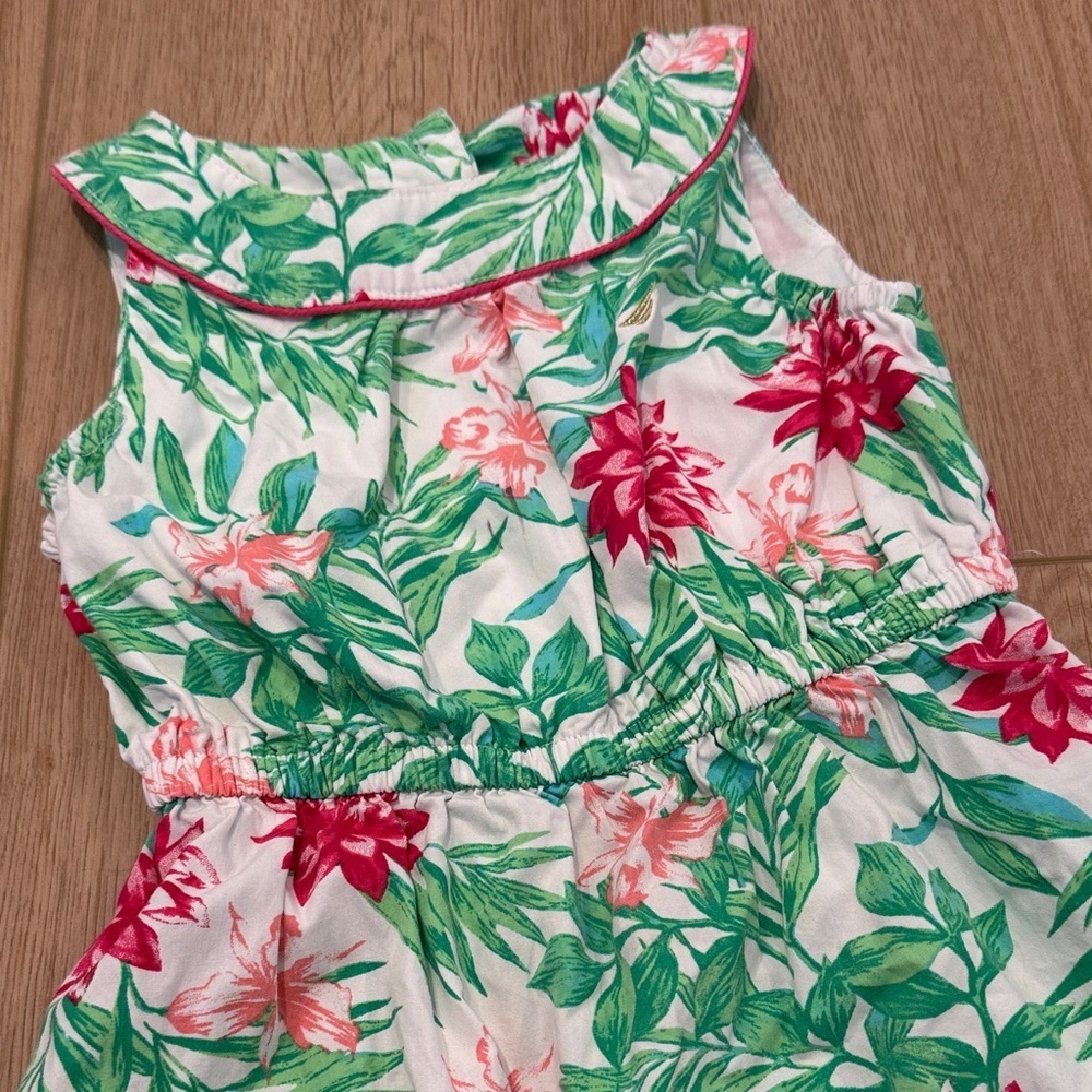 Nautica Pink and Green Floral Kids Dress - Picture 3 of 3